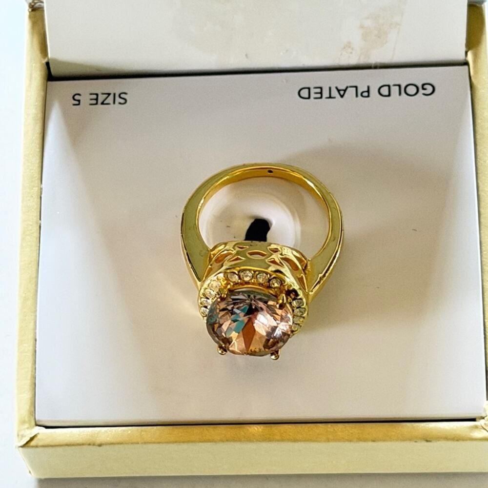 Charter Club Gold Ring Brown Stone Elegant Jewelry